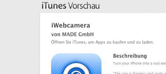 App-Test: iWebcamera fürs iPhone